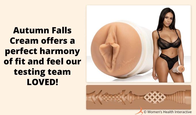 collage image of autumn falls and the cream texture graphic with text overlay that reads: autumn falls offers a perfect harmony of fit and feel our testing team loved