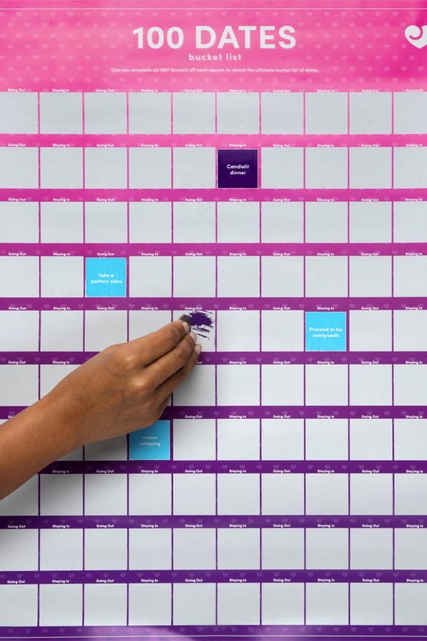 100 Dates Scratch-Off Poster