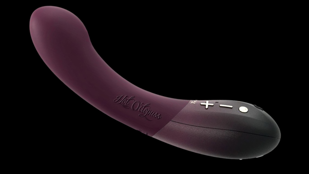 Close Up View Of Hot Octopuss Kurve G-Spot Vibrator Against Black Background