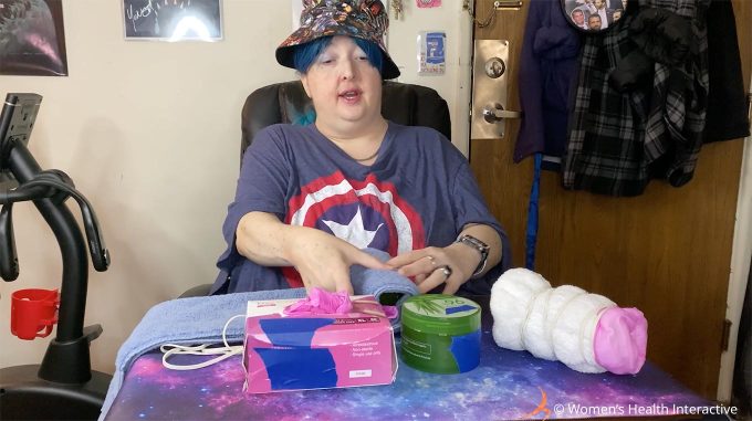 photograph of wednesday rolling her diy towel fleshlight